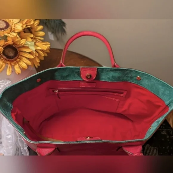 Dooney & Bourke Medium Russel Florentine Leather Tote in FUSHIA - Like New - Picture 7 of 8